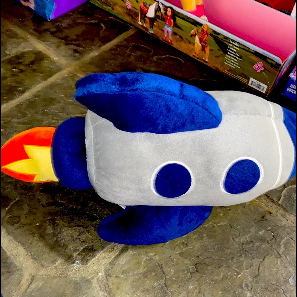 Rocket pillow with flames